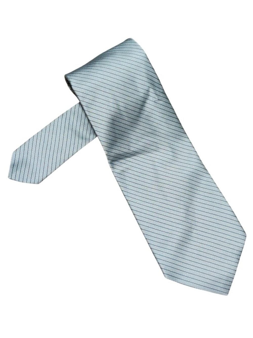 Pride of England Necktie Silver Gray Black Stripe Wide Vintage Old Money Preppy